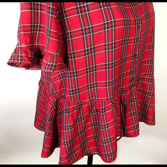 Madewell plaid swing top size large - Picture 3 of 6